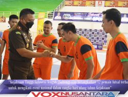 12 Pemain Futsal Terbaik Dari Kejati Sulteng Siap Diberangkatkan Ikuti Event Nasional