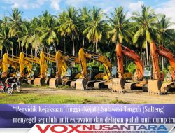 Cegah Kerugian Keuangan Negara, Kejati Sulteng Segel 10 Unit Excavator dan 80 Unit Dump Truk 