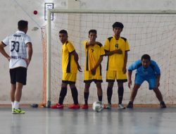 Tim Futsal PWI Sulteng Makin Ganas Kali ini Tahan Imbang Tim Futsal Humas Polda Sulteng FC