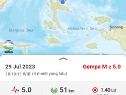 Breaking NEWS: Gempa Kekuatan 5 Magnitudo Goyang Haltim