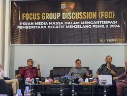 Peran Media Antisipasi Berita Negatif di Pemilu 2024, Polda Sulteng Gelar FGD