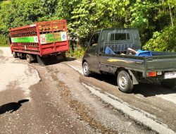 Mengerikan! Jalan Nasional Desa Wawopada – Lembontobara Morut Ambruk, Warga Berisiko Terjatuh